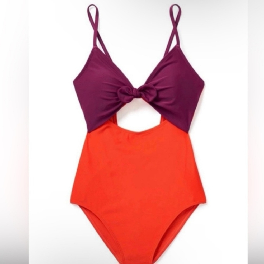 Adore Me Purple and Orange One Piece Swimsuit